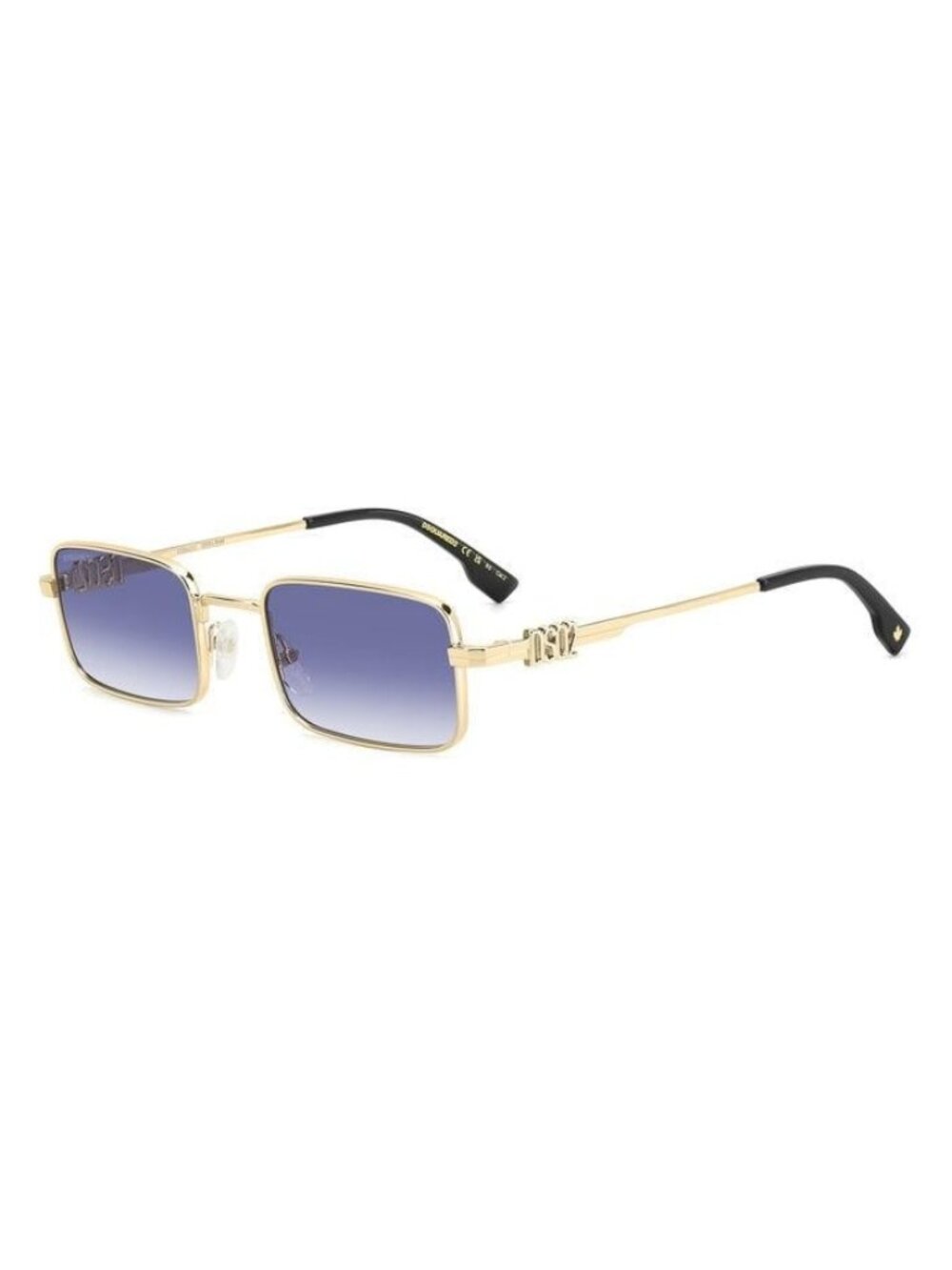 New DSquared2 Men's Sunglasses Gold Square Blue Lens Metal Frame D2 0104 S LKS